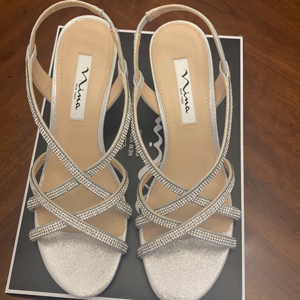Nina Nadette Silver Wedges